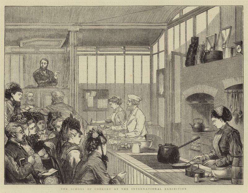 The School of Cookery på den internationale udstilling af Joseph Nash