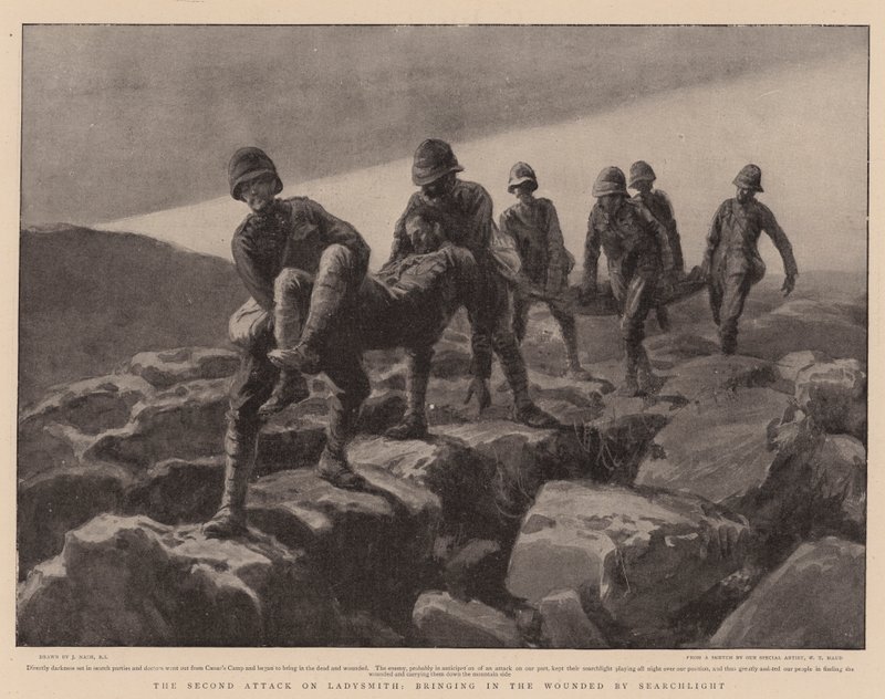 Det andet angreb på Ladysmith, der bringer de sårede ind af søgelyset af Joseph Nash
