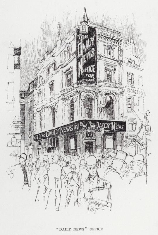 "Daily News" Office (litho) af Joseph (after) Pennell