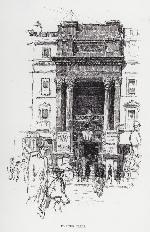 Exeter Hall (litho) af Joseph (after) Pennell