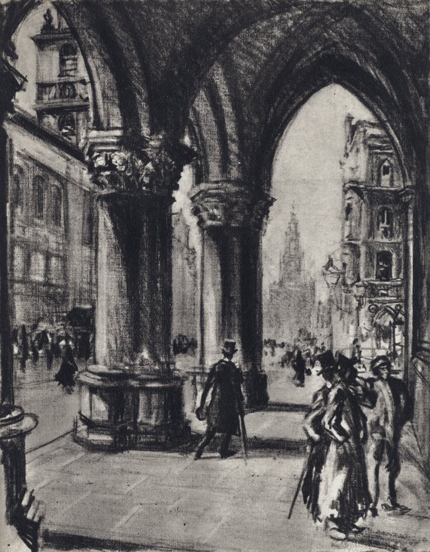 Strand, fra domstolene (litho) af Joseph (after) Pennell