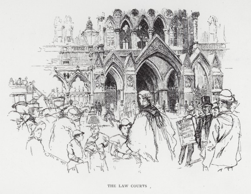 Lovdomstolene (litho) af Joseph (after) Pennell