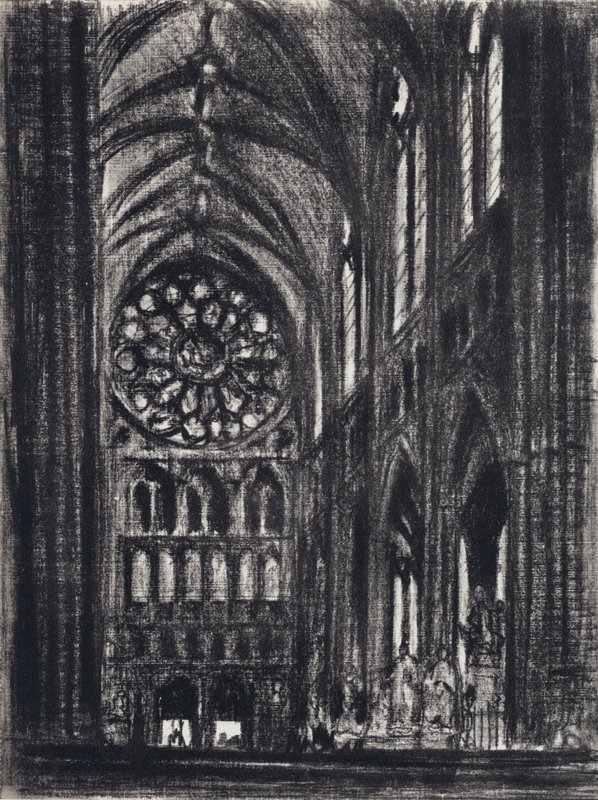 Tværskibet, Westminster (litho) af Joseph (after) Pennell