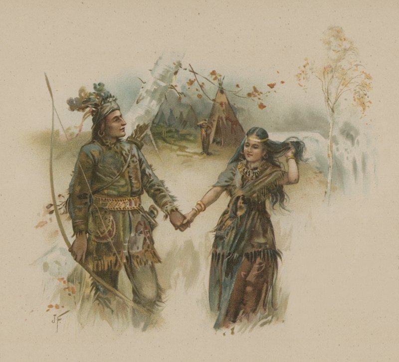 Hiawatha (chromolitho) af Joseph Finnemore