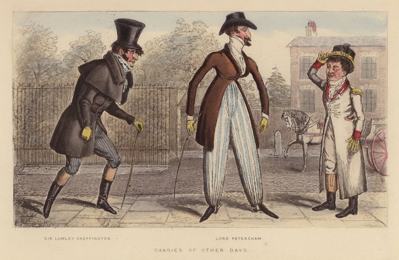 Dandies of Other Days (farvelagt gravering) af Joseph Grego