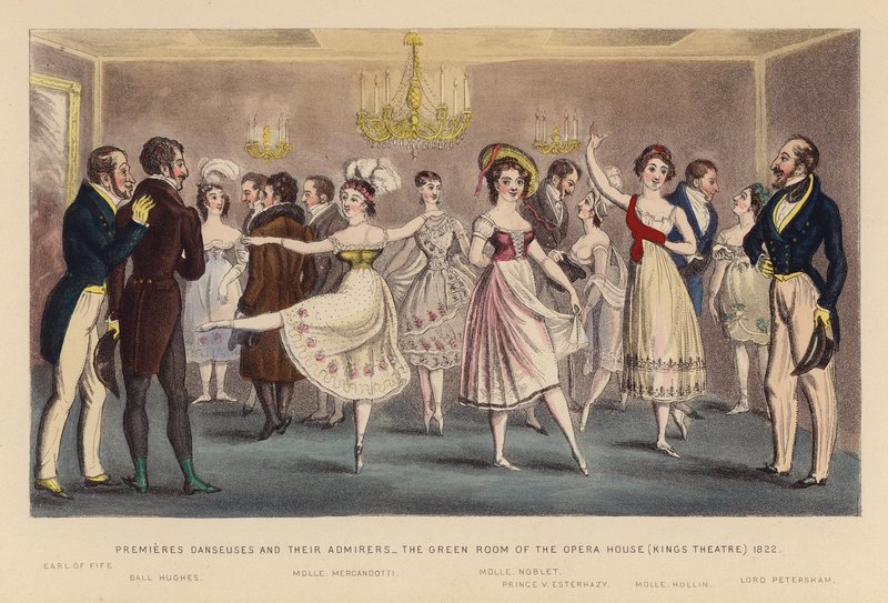 Premieres Danseuses and their Admirers (koloreret kobberstik) af Joseph Grego