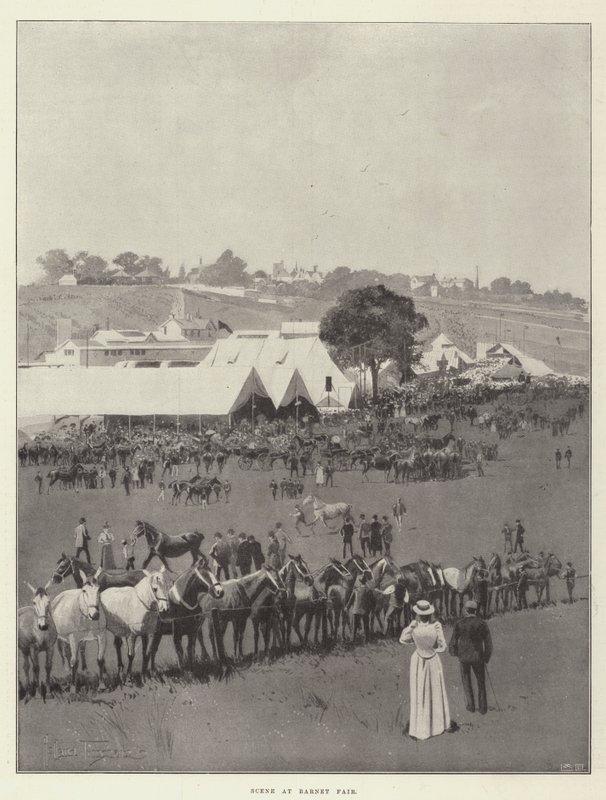 Scene på Barnet Fair af Joseph Holland Tringham