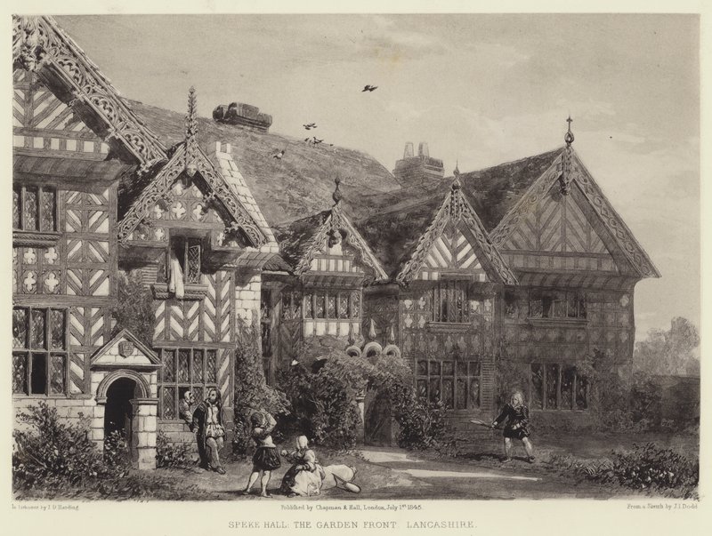 Speke Hall, havefronten, Lancashire af Joseph Josiah Dodd