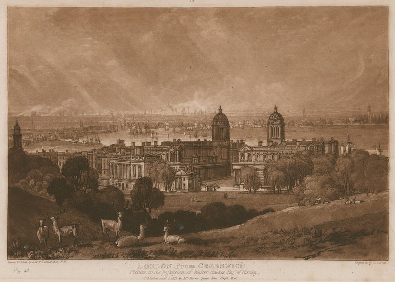 London fra Greenwich; af Joseph Mallord William Turner