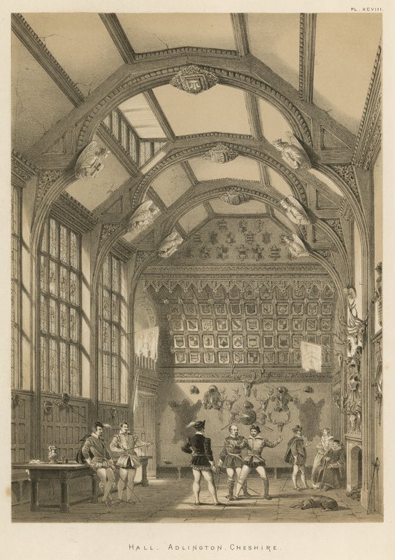 Hall, Adlington, Cheshire af Joseph Nash
