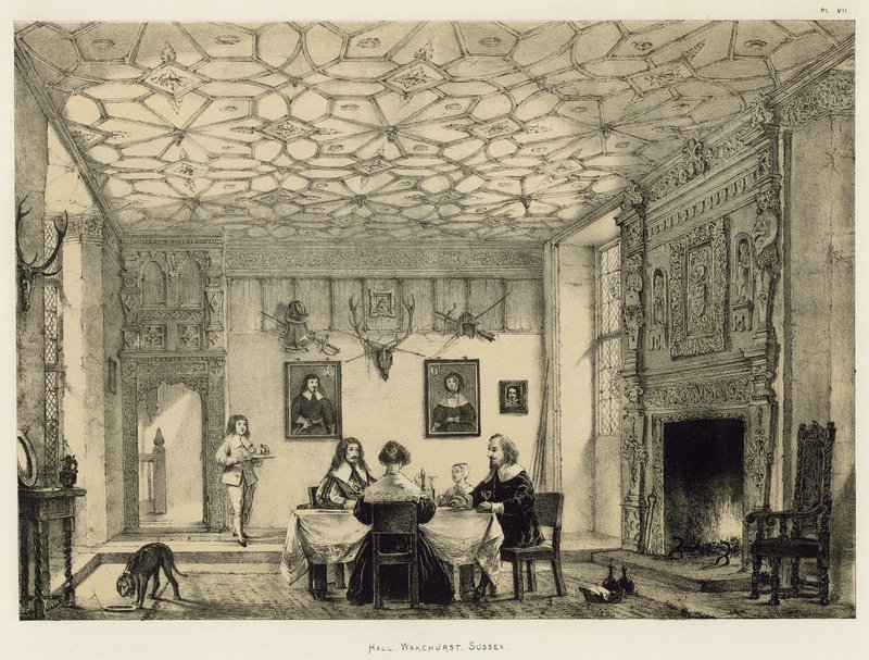 Hall, Wakehurst, Sussex af Joseph Nash