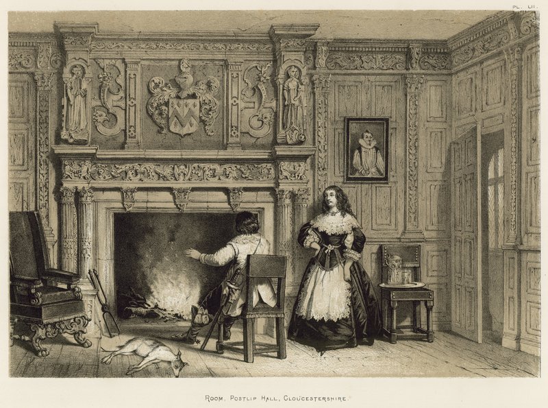 Værelse, Postlip Hall, Gloucestershire af Joseph Nash