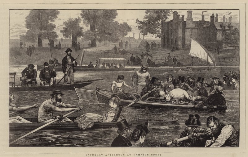 Lørdag eftermiddag på Hampton Court af Joseph Nash