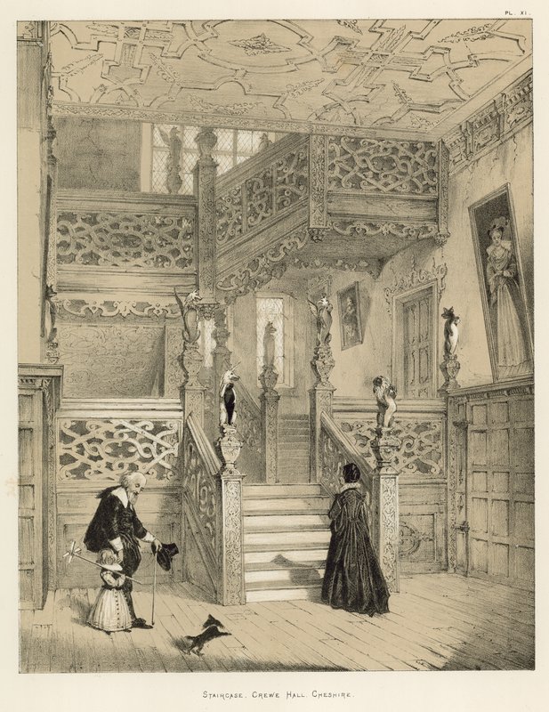 Trappe, Crewe Hall, Cheshire af Joseph Nash
