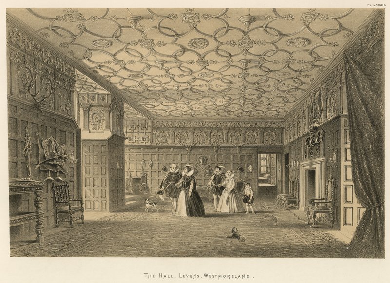 The Hall, Levens, Westmoreland af Joseph Nash