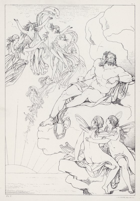 Shelleys Prometheus Ubundet, Akt I af Joseph Noel after Paton