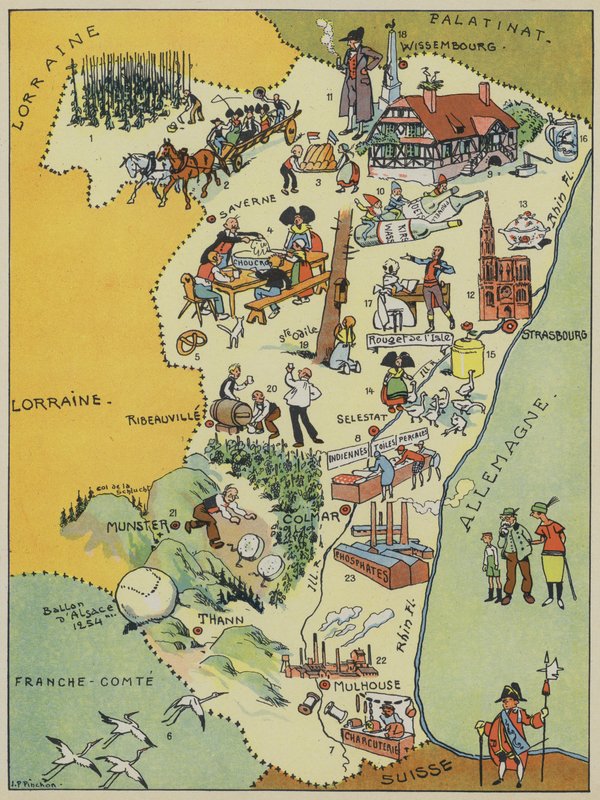 Alsace (farvelitografi) af Joseph Porphyre Pinchon