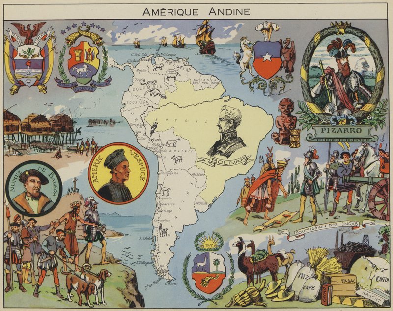 Andean America (farvelitografi) af Joseph Porphyre Pinchon
