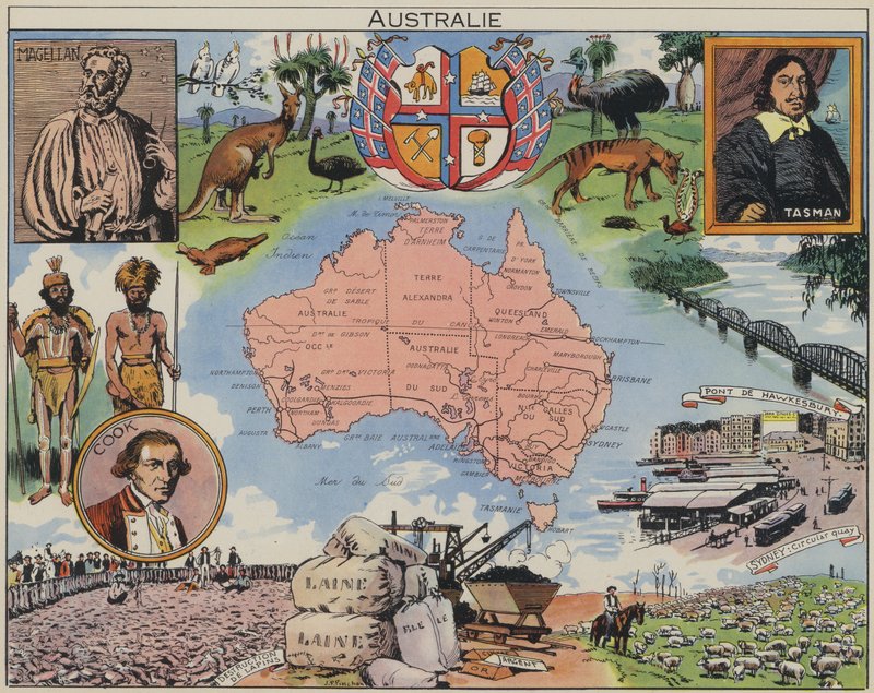 Australien (farvelitografi) af Joseph Porphyre Pinchon