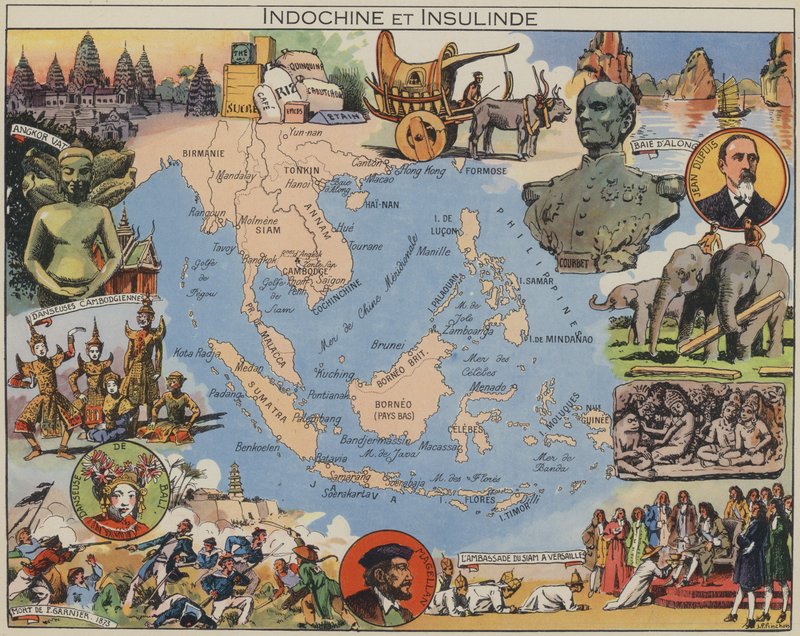 Indokina og Insulinde (farvelitografi) af Joseph Porphyre Pinchon