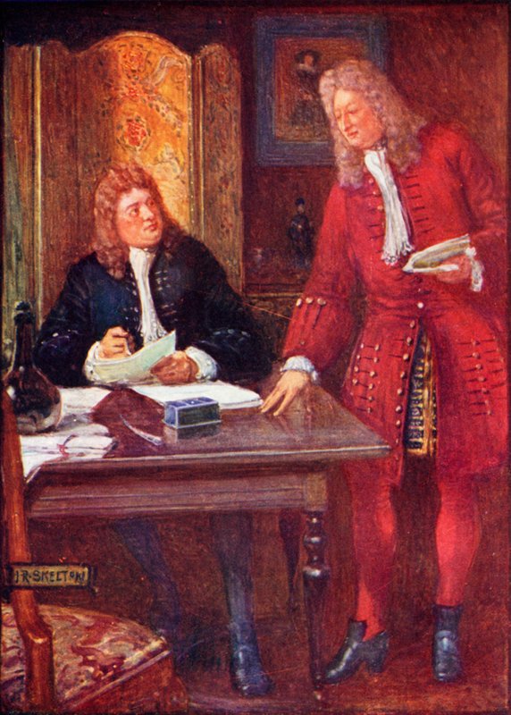 Joseph Addison og Richard Steele af Joseph Ratcliffe Skelton