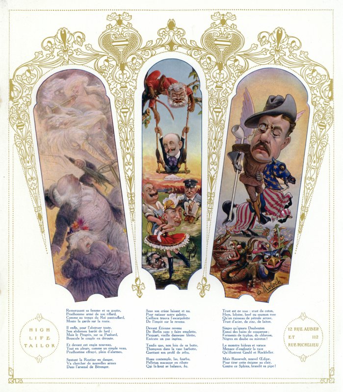 Karikaturer (farve litho) af Joseph Sirat