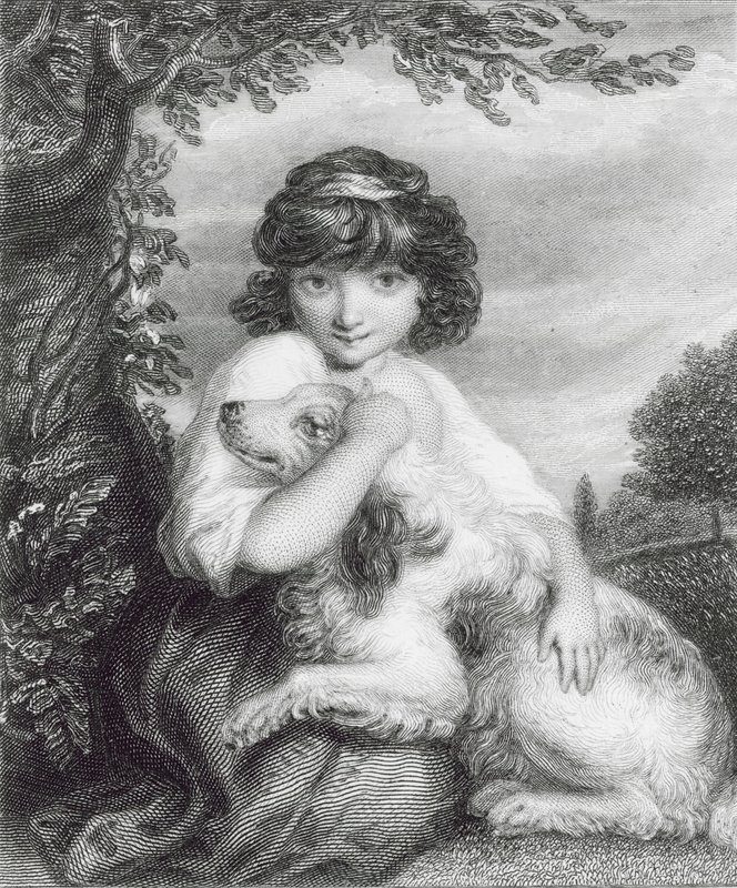 Elsk mig, elsk min hund (indgravering) af Joshua (after) Reynolds