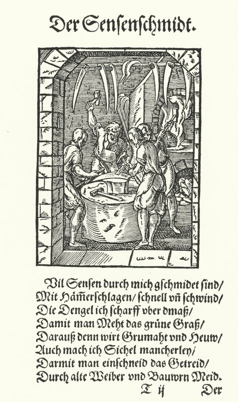 Scythe Maker (gravering) af Jost (after) Amman