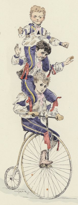 Cykelakt (farve litho) af Jules Arsene (after) Garnier