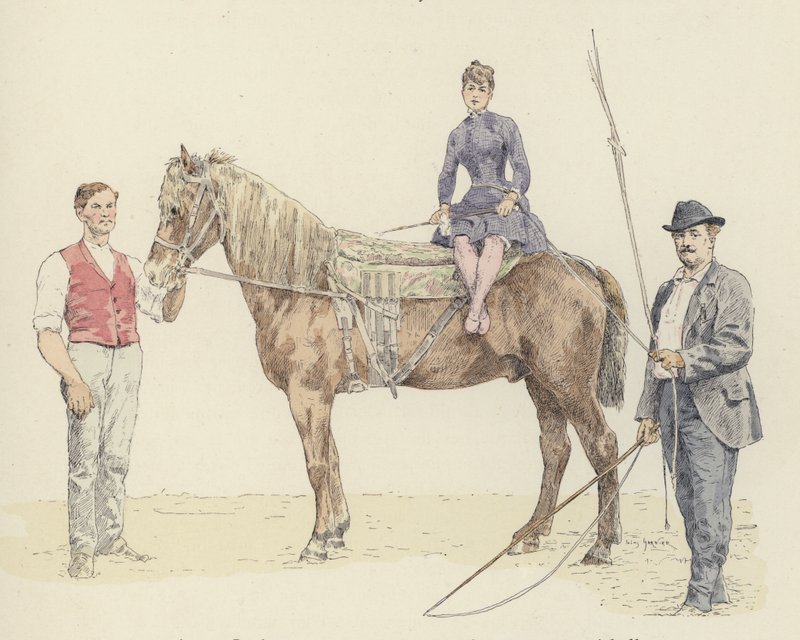 Hestetrænere (farve litho) af Jules Arsene (after) Garnier