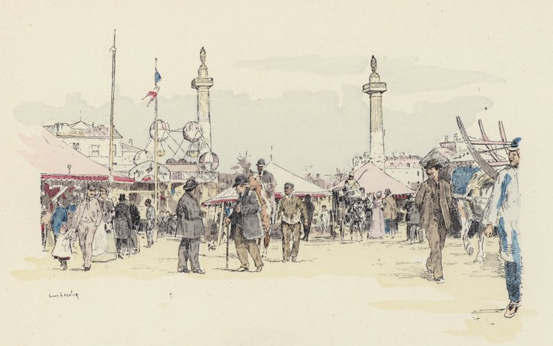The Fair (farve litho) af Jules Arsene (after) Garnier