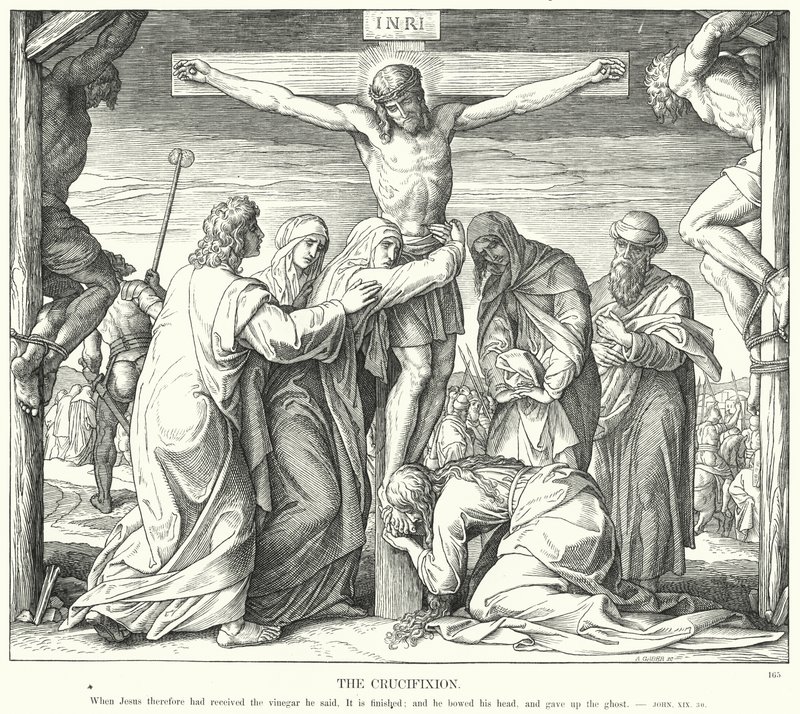 Korsfæstelsen (gravering) af Julius (after) Schnorr von Carolsfeld