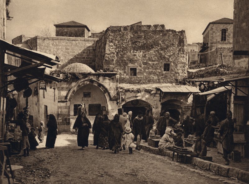 Jerusalem, gadebillede (s/h-billede) af Karl Grober