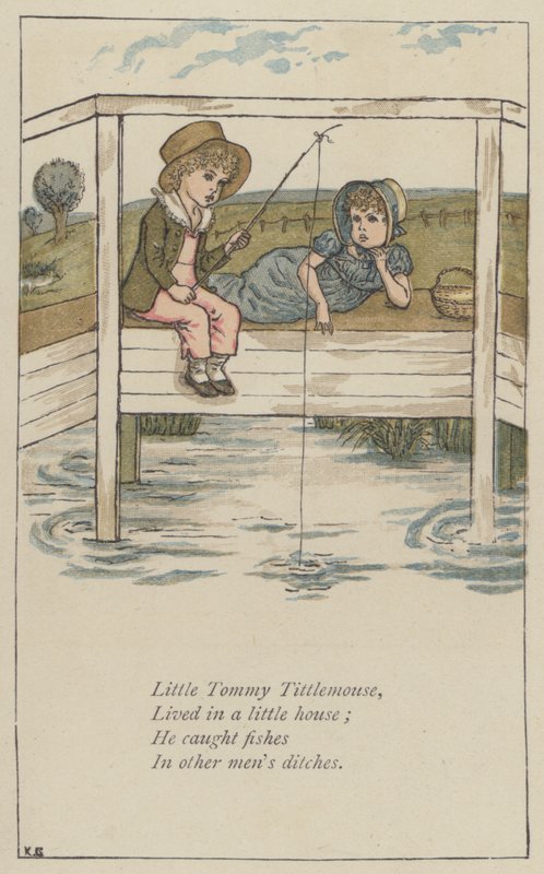Lille Tommy Tittlemus (farve litho) af Kate (after) Greenaway