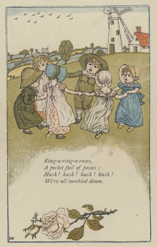 Ring-a-ring-a-roser (farve litho) af Kate (after) Greenaway