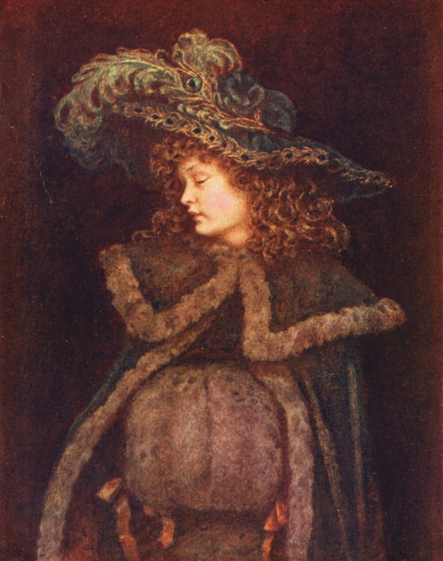 The Peacock Girl (farvelitografi) af Kate (after) Greenaway