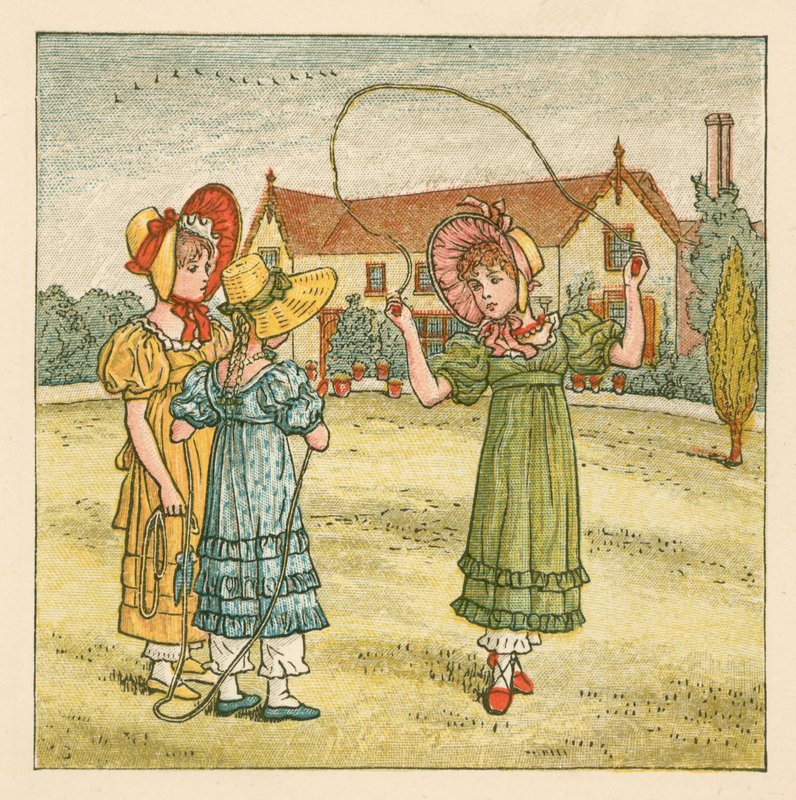 Piger springer over af Kate Greenaway