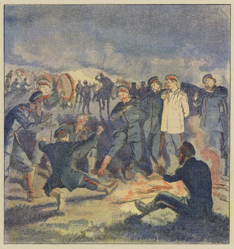 Russisk kavaleri i bivuak af L. Malespine