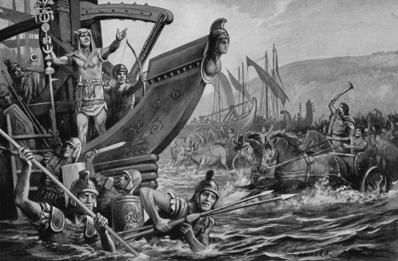 En modig fanebærer (litho) af Lancelot Speed