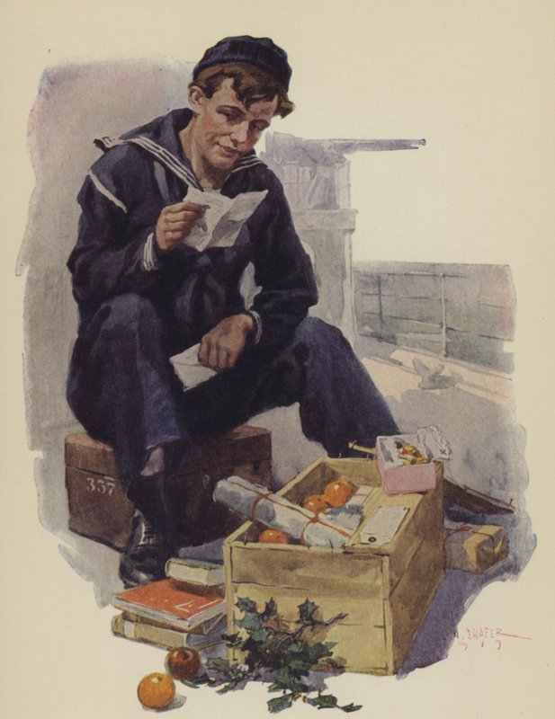 Boksen hjemmefra (farve litho) af Leon Alaric Shafer