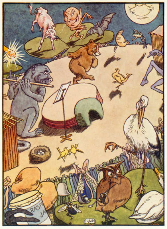 Den kvindelige vinkels hat (litografi i farver) af Leonard Leslie Brooke