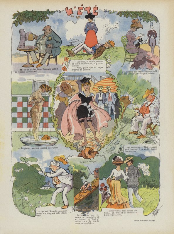 Sommer. Illustration til Le Rire af Leonce Burret