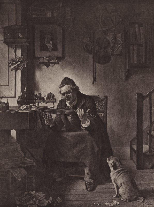 The Old Strad (litho) af Lionel J. Cowen