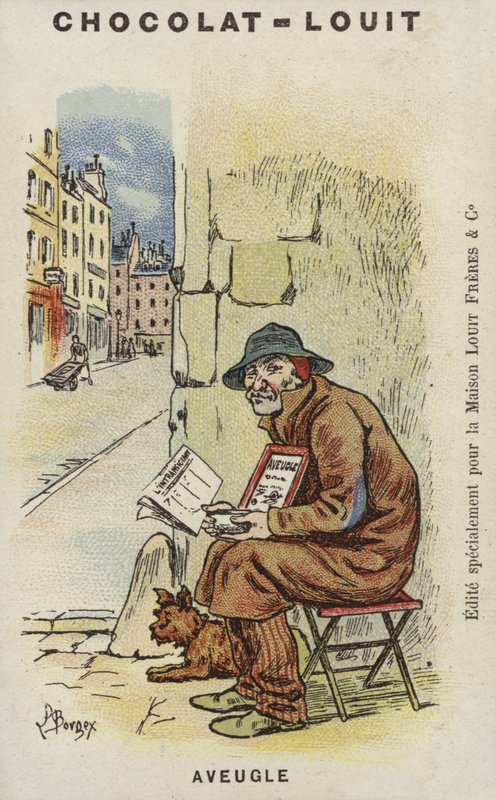 Blind (chromolitho) af Louis Borgex