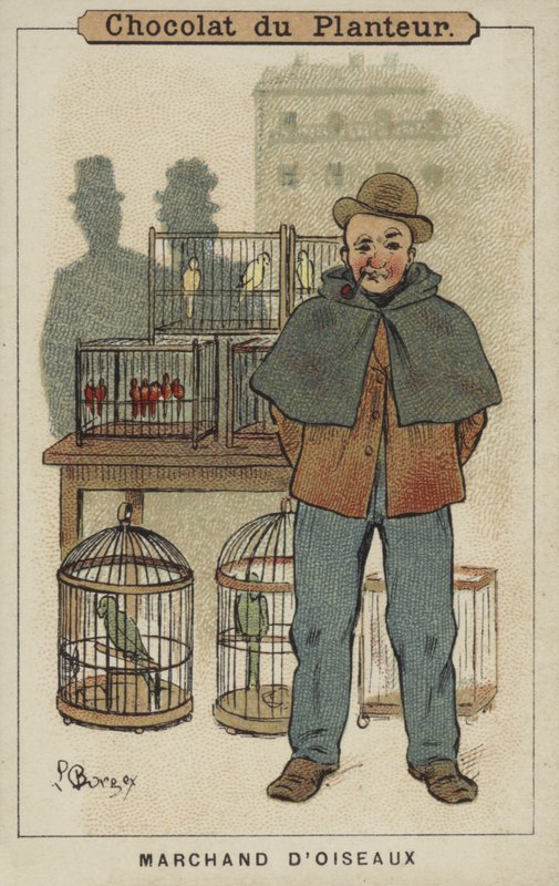 Fuglehandler (chromolitho) af Louis Borgex