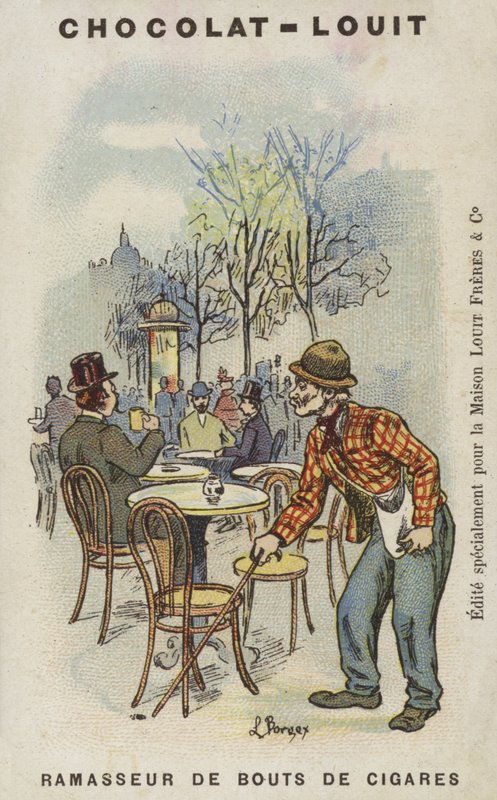 Cigarspidsplukker (chromolitho) af Louis Borgex