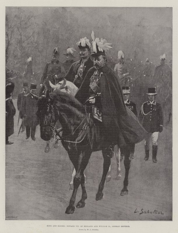 Konge og kejser, Edward VII af England og Wilhelm II, tysk kejser af Louis Remy Sabattier