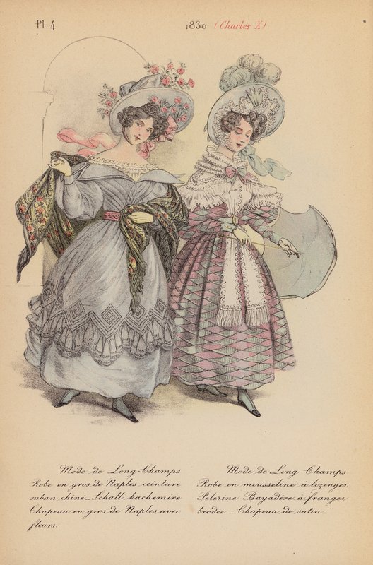 Fransk mode: 1830, Charles X (farvelitografi) af Louis Colas