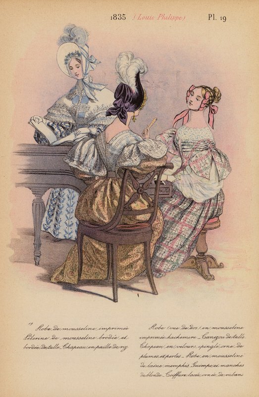 Fransk mode: 1835, Louis-Philippe (farvelitografi) af Louis Colas