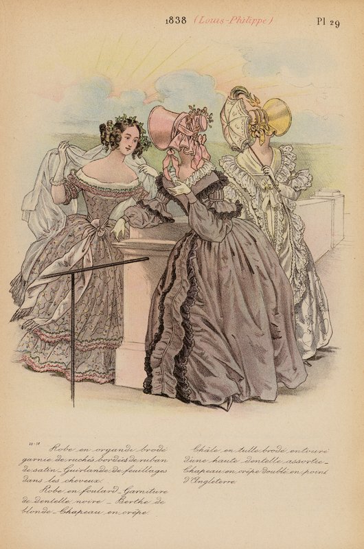 Fransk mode: 1838, Louis-Philippe (farvelitografi) af Louis Colas